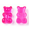 Translucent Resin Cabochons, Bear, Deep Pink, 18.5x11x7mm