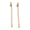 925 Sterling Silver Chain Extenders, with Lobster Claw Clasps & Charms, Round, Antique Golden, 62x2.5mm, Hole: 2.4mm