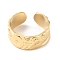 304 Stainless Steel Textured Open Cuff Rings, Real 14K Gold Plated, US Size 7 1/4(17.5mm)