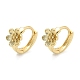 Серьги-кольца из латуни с цветком EJEW-Z102-02G-4