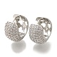 Серьги-кольца из латуни с микропаве из кубического циркония EJEW-H016-13P-04-1