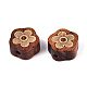 Натуральные сандаловые бусины и латунные бусины WOOD-T032-33F-2