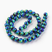 Ручная серебряная фольга стеклянные бусины Lampwork LAMP-P051-G02-8mm