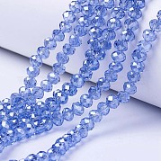 Стеклянные бусины с гальваническим покрытием  EGLA-A034-T3mm-A17