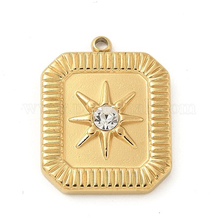 Подвески из нержавеющей стали 304 со стразами STAS-I322-27G-01-1