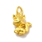 Rack Plating Alloy Pendants, Cadmium Free & Lead Free, with Jump Ring, Fox, Matte Gold Color, 13x11x7mm, Jump Ring: 6x1.1mm, Inner Diameter: 3.8mm