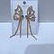 Fashionable luxury Clear Cubic Zirconia & Rhinestone Butterfly Stud Earrings, with Pearl, Golden, 80x25mm