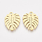 201 Stainless Steel Pendants, Leaf, Golden, 17x13x1mm, Hole: 1.4mm