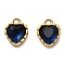 304 Stainless Steel Pendants, with Cubic Zirconia, Heart, Prussian Blue, 6.5x5.5x3.5mm, Hole: 1mm