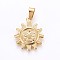304 Stainless Steel Pendants, Sun, Golden, 22x19x2.5mm, Hole: 7x4mm