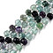 Natural Fluorite Beads Strands, with Seed Beads, Faceted, Rondelle, 8x6mm, Hole: 1mm, about 20~22pcs/strand, 7.09 inch(18cm)