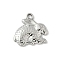 304 Stainless Steel Rabbit Pendants, Animal Charms, Non-Tarnish, Stainless Steel Color, 18x19x2.5mm, Hole: 2mm