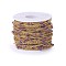 Handmade Natural Amethyst Beaded Chains, Soldered, with Brass Findings, Real 18K Gold Plated, Long-Lasting Plated, with Spool, 3mm, about 32.8 Feet(10m)/roll
