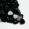 Taiwan Acrylic Rhinestone Cabochons, Flat Back and Smooth, Heart, Black, 12x12x5mm