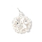 925 Sterling Silver 3D Pendants, Garland with Butterfly Charms, with 925 Stamp, Silver, 16x13.5x3mm, Hole: 3.4mm