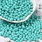 6/0 Opaque Baking Paint Glass Seed Beads, Teardrop, Dark Turquoise, 4.5~5x4x3~3.5mm, Hole: 0.9mm, about 125pcs/10g