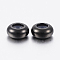 202 Stainless Steel Beads, with Plastic, Slider Beads, Rondelle, Electrophoresis Black, 8x4mm, Hole: 2mm