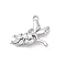 Brass Crystal Rhinestone Pendants, Cadmium Free & Nickel Free & Lead Free, Ear with Butterfly Charm, Real Platinum Plated, 15x17x3mm, Hole: 1.4mm