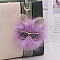 Imitation Fox Fur Keychain, Owl, Medium Orchid, 15cm