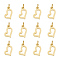 12Pcs Ion Plating(IP) 304 Stainless Steel Charms, with Jump Ring, Laser Cut, Hollow, Heart, Golden, 8x4.5x0.8mm, Jump Ring: 3x0.5mm, 1.4mm Inner Diameter