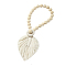 Handmade Macrame Wood Bead Curtain Tiebacks, Leaf Cotton Cord Woven Curtain Holdback, for Home Wall Drapes Window Decoration, Floral White, 610mm