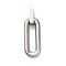 304 Stainless Steel Pendants, Anti-Tarnish, Oval Charms, Stainless Steel Color, 23.5x9.5x2.5mm, Hole: 3x8mm