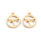 304 Stainless Steel Charms, Laser Cut, Ring with Dragonfly, Golden, 12x10x1mm, Hole: 1.2mm