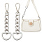 2Pcs Aluminum & Iron & Zinc Alloy Oval Link Purse Strap Extenders, with Swivel Clasp, Platinum, 10.5cm