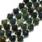 Natural Moss Agate Beads Strands, Faceted, Rhombus, 8~8.5x8~8.5mm, Hole: 1mm, about 37pcs/strand, 15.35''(39cm)
