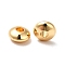 Brass Spacer Beads, Cadmium Free & Nickel Free & Lead Free, Saucer Beads, Real 18K Gold Plated, 6x3mm, Hole: 2mm