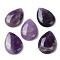 Natural Amethyst Pendants, Teardrop Charms, 35.5x25x8.5mm, Hole: 1mm
