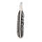 304 Stainless Steel Big Pendants, Feather Charm, Antique Silver, 70x13x5mm, Hole: 5x10mm
