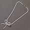 Glass Bowknot Pendant Necklace for Women, White