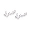 Non-Tarnish 201 Stainless Steel Links, Manual Polishing, Word LOVE, Stainless Steel Color, 7x17x1.5mm, Hole: 1.4mm