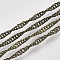 Soldered Brass Covered Iron Singapore Chains, Water Wave Chains, with Spool, Antique Bronze, 3x2x0.4mm, about 328.08 Feet(100m)/roll