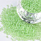 12/0 Glass Seed Beads, Transparent Inside Colours Luster, Round Hole, Round, Olive Drab, 12/0, 2~2.5x1.5~2mm, Hole: 0.8mm, about 3333pcs/50g