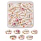 20Pcs Printed Natural Cowrie Shell Beads, No Hole/Undrilled, with Word & Flower Pattern, Mixed Color, 18~22x13~14x6~8mm