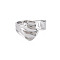 Non-Tarnish 304 Stainless Steel Irregular Wide Band Open Cuff Ring for Women, Stainless Steel Color, US Size 9(18.9mm)