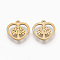 201 Stainless Steel Charms, Heart with Tree of Life, Golden, 10x10x1mm, Hole: 1mm