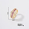 Stylish Brass Rhinestones Open Cuff Ring for Women