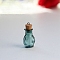 Glass Empty Wishing Bottle Pendants, with Cork Stoppers and Loops, Turquoise, 18x22mm