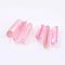 Electroplated Natural Quartz Crystal Graduated Beads Strands, Nuggets, Top Drilled, Pink, 21~43x5~13mm, Hole: 1mm, 3pcs/set