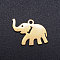 201 Stainless Steel Pendants, Elephant, Golden, 12x17x1mm, Hole: 1.5mm