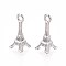 304 Stainless Steel Pendants, Eiffel Tower Charm, Anti-Tarnish, Stainless Steel Color, 18x8.5~9.5x8.5~9.5mm, Hole: 2.2mm