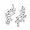 Tibetan Style Links connectors, Alloy, Lead Free and Cadmium Free, Leaf, Antique Silver Color, 38x17x2mm, Hole: 1.5mm, about 769pcs/1000g