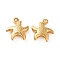 304 Stainless Steel Pendants, Starfish Charms, Golden, 12.5x11.5x3.4mm, Hole: 1mm
