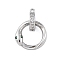 Brass Micro Pave Cubic Zirconia Pendants, Cadmium Free & Nickel Free & Lead Free, Snake Charms, Platinum, 15x9x9.5mm, Hole: 1.2mm