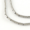 Column Electroplated Non-magnetic Synthetic Hematite Beads Strands, Platinum Plated, 4x2mm, Hole: 0.5mm, about 97pcs/strand, 15.7 inch
