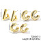 3 Pairs Elegant Fashionable Plastic Earring Sets, C-Shaped & Triangle, Golden, 34~28x33~23mm