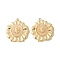 304 Stainless Steel Pendants, Flower Charms, with Natural White Moonstone, Ion Plating(IP), 22x20x3.5~4mm, Hole: 1.2mm